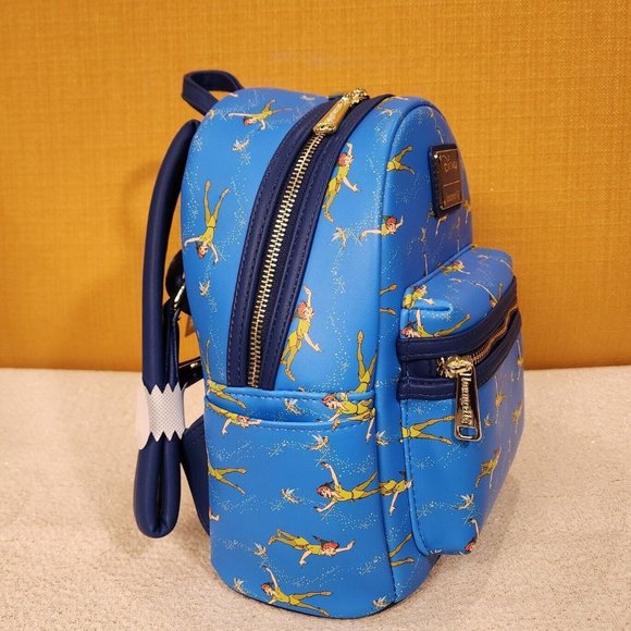 Loungefly Disney Peter Pan Flying TinkerBell AOP Blue Mini Backpack NEW main image 10